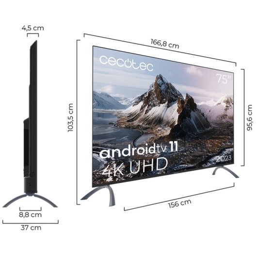 Cecotec A3 series ALU30075S 75" LED UltraHD 4K HDR10 Android TV