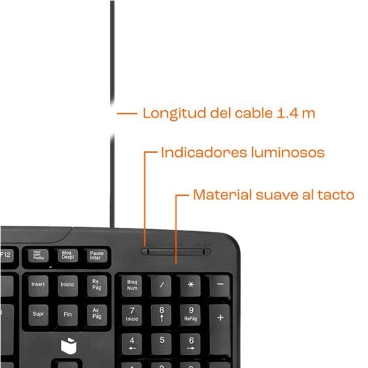 PcCom Essential Teclado K20 Negro