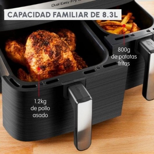 Friteuse sans Huile Moulinex Dual Easy Fry & Grill 8.3L 2700W Double Cuve Contrôle Digital