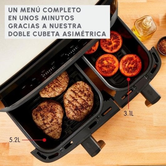 Friteuse sans Huile Moulinex Dual Easy Fry & Grill 8.3L 2700W Double Cuve Contrôle Digital