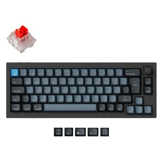 Keychron Q2 Pro QMK/VIA Tastiera meccanica wireless Manopola completamente assemblata Carbon Black K Pro Red