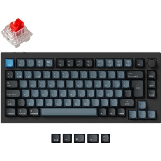 Keychron Q1 Pro QMK/VIA Teclado Mecânico Sem Fios Fully Assembled Knob Carbon Black Switch Red