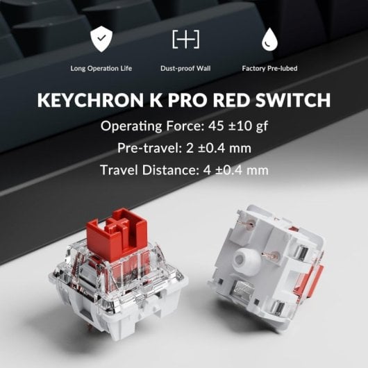 Keychron Q1 Pro QMK/VIA Teclado Mecânico Sem Fios Fully Assembled Knob Carbon Black Switch Red