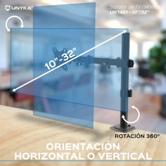 UNYKAch UK1421 Soporte para Monitor 10-32" VESA 75x75/100x100 Máx 10Kg