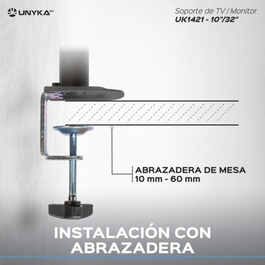 UNYKAch UK1421 Soporte para Monitor 10-32" VESA 75x75/100x100 Máx 10Kg