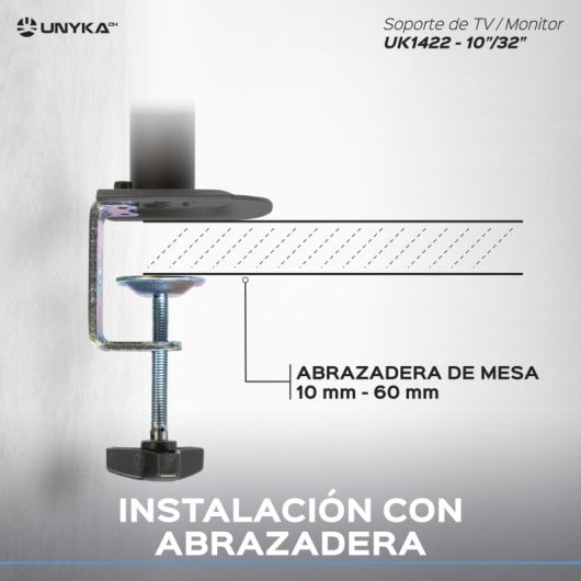 UNYKAch UK1422 Soporte Doble para Monitor 10-32" VESA 100x100 Máx 20Kg