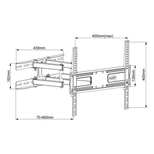 UNYKAch 1280 Soporte de Pared para Televisión 32-55" VESA 200x200/400x400 Máx 50Kg