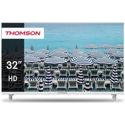 TV Thomson LED 32HD2S13W 32" HD 60Hz HDR Modo Hotel Branco Sem Moldura