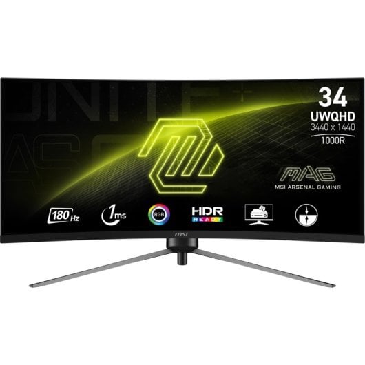 MSI-MAG-345CQR-34"-LED-UWDQHD-180Hz-FreeSync-Premium-Compatible-Curvo