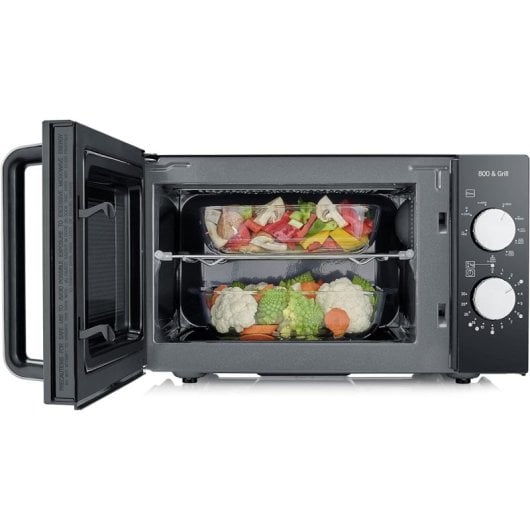 Severin MW 7762 Mikrowelle mit Grillfunktion, 20 l, 800 W, Schwarz