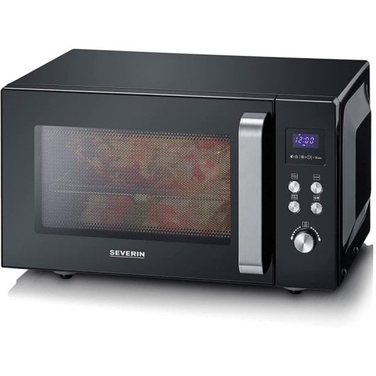 Severin MW 7763 Mikrowelle mit Grill, 25 l, 900 W, Schwarz