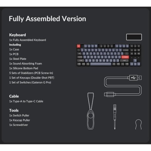 Keychron K8 Pro QMK/VIA Teclado Mecánico Inalámbrico Fully Assembled Hot Swappable RGB Gateron G Pro Brown