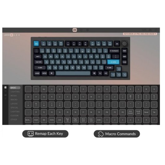 Keychron Q1 Pro QMK/VIA Teclado Mecánico Inalámbrico Fully Assembled Knob Carbon Black K Pro Brown