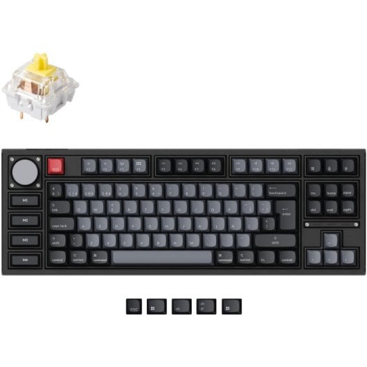 Keychron Q3 Pro QMK/VIA Tastiera meccanica wireless Manopola completamente assemblata Carbon Black K Pro Banana