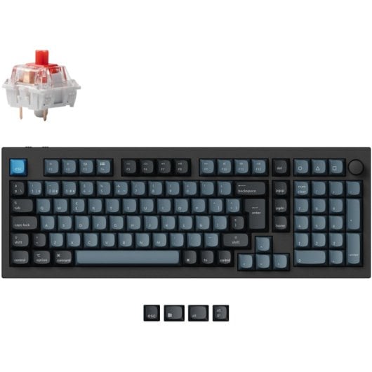 Keychron Q5 Pro QMK/VIA Tastiera meccanica wireless Manopola completamente assemblata Carbon Black K Pro Red