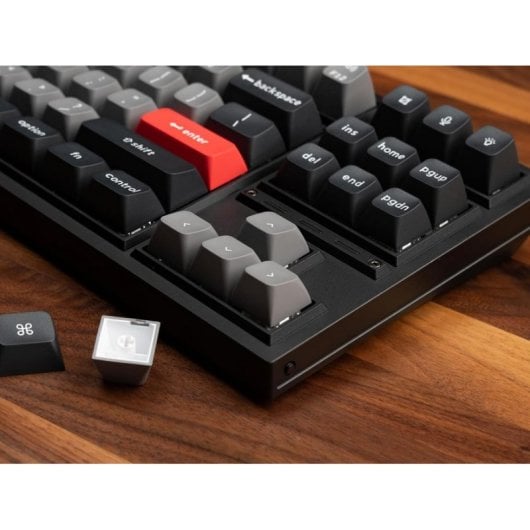 Keychron Q3 Pro QMK/VIA Kabellose mechanische Tastatur, komplett montierter Knopf, Carbon Black, K Pro Red