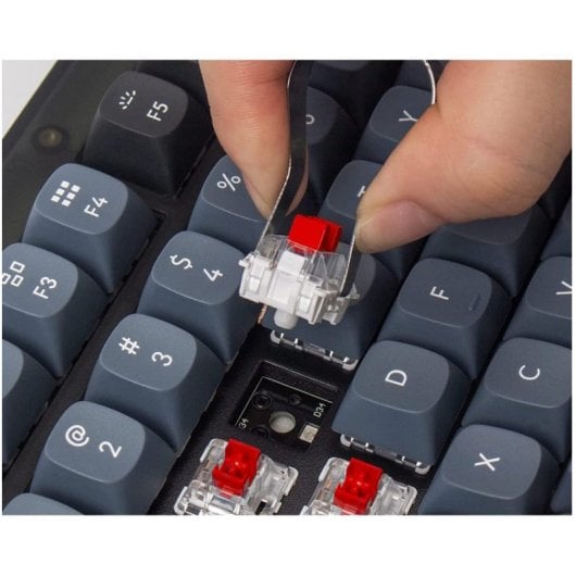 Keychron V1 QMK Teclado Mecánico Fully Assembled Knob Frosted Black K Pro Red