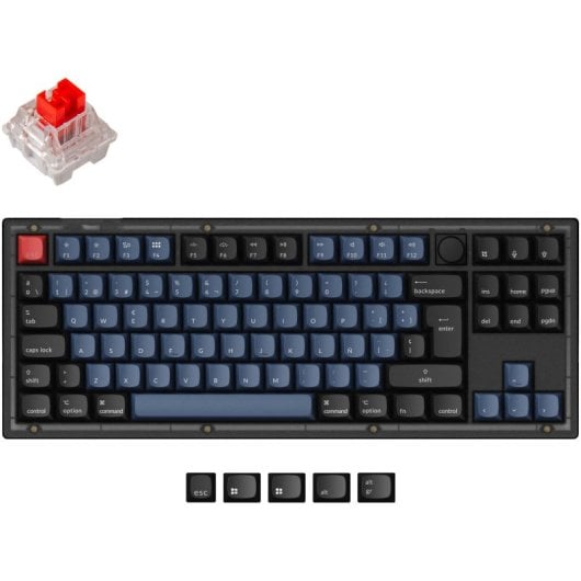 Keychron V3 QMK Teclado Mecánico Fully Assembled Knob Frosted Black K Pro Red