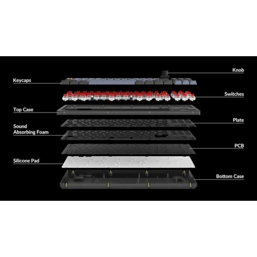 Keychron V3 QMK Teclado Mecânico Fully Assembled Knob Frosted Black K Pro Brown