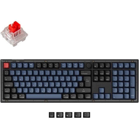 Keychron V6 QMK Tastiera meccanica completamente assemblata Manopola satinata nera K Pro rossa