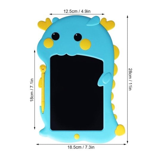 Klack Tablet de Dibujo o Escritura Borrable LCD Ultrafina con Forma de Dinosaurio Juguete Educativo