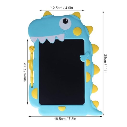 Klack Tablet de Dibujo o Escritura Borrable LCD Ultrafina con Forma de Dinosaurio Juguete Educativo