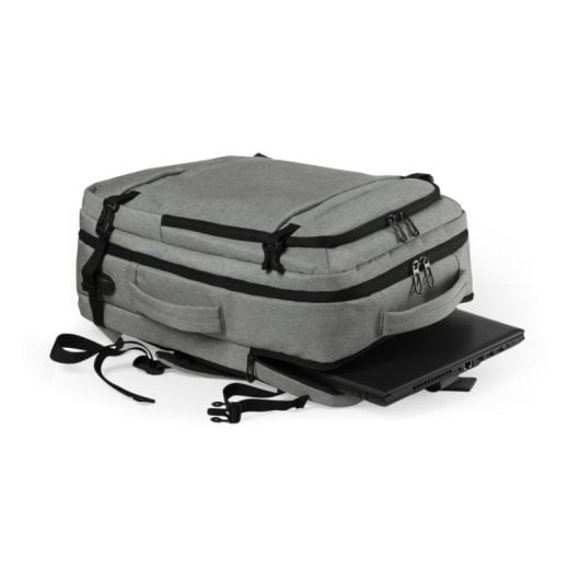 Klack Mochila con Bolsillo Antirrobo y Conexión USB para Carga de Dispositivos Móviles Gris