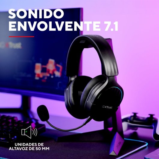 Trust GXT 491 Fayzo Auricolare Con cavo e senza cavo A Padiglione Giocare USB tipo-C Bluetooth Nero