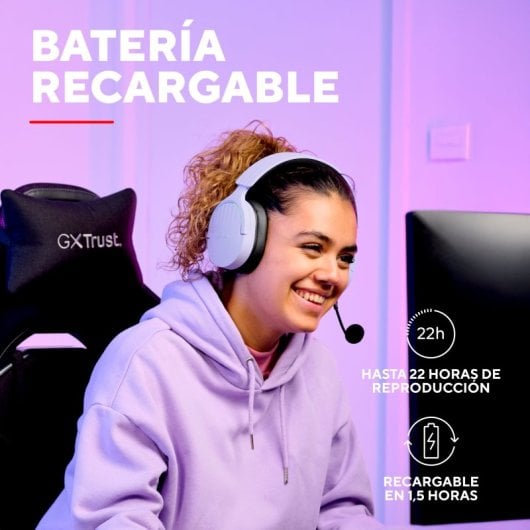 Cuffie da gioco wireless Trust GXT 491P Fayzo Purple