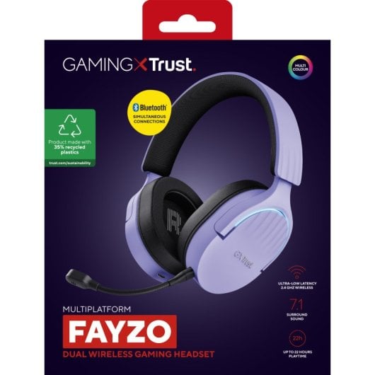 Trust GXT 491P Fayzo Auriculares Gaming Inalámbricos Morados