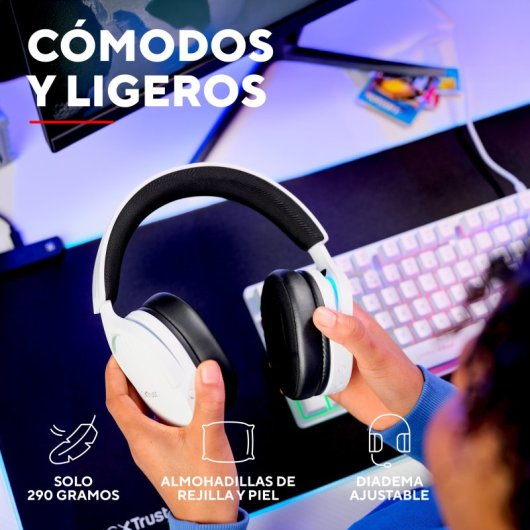 Trust GXT 491W FAYZO Headset Gaming Sem Fios USB-C Branco