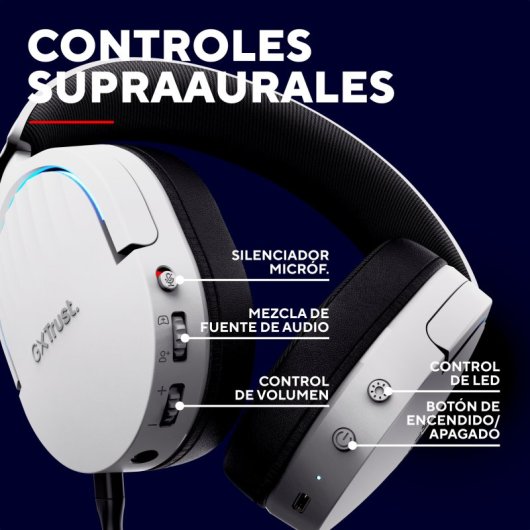 Trust GXT 491W FAYZO Headset Gaming Sem Fios USB-C Branco