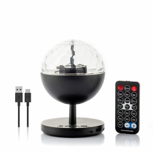 Haut-parleur sans fil InnovaGoods Istarlyt avec projecteur LED noir