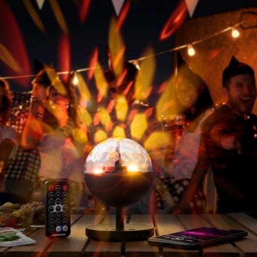 Haut-parleur sans fil InnovaGoods Istarlyt avec projecteur LED noir