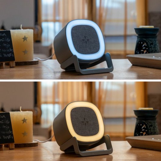InnovaGoods Souwis Altavoz con Cargador Inalámbrico y Luz LED Blanco