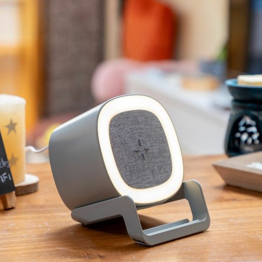 InnovaGoods Souwis Altavoz con Cargador Inalámbrico y Luz LED Blanco
