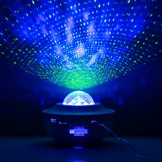 InnovaGoods Sedlay Altavoz con Proyector de Estrellas LED Blanco
