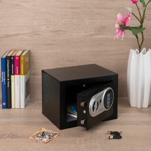 InnovaGoods Safeck Caja Fuerte con Cerradura Electrónica 23x17x17,3cm Negra