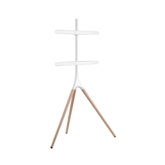 Kimex Meuble TV avec chevalet pour écrans 45"-65" Blanc/Hêtre