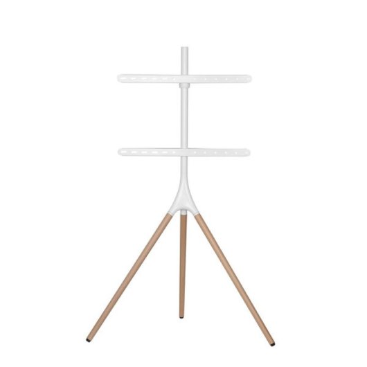 Kimex Meuble TV avec chevalet pour écrans 45"-65" Blanc/Hêtre
