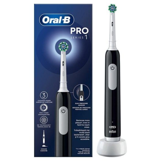Oszillierende Zahnbuerste Oral-B Pro 1 Schwarz 1 Modus Drucksensor Timer