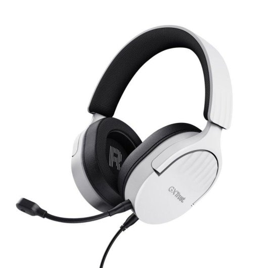 Auriculares Trust GXT 489 Fayzo con cable USB y jack 3,5 mm para gaming, micrófono extraíble, negros y blancos