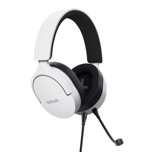 Auriculares Trust GXT 489 Fayzo con cable USB y jack 3,5 mm para gaming, micrófono extraíble, negros y blancos