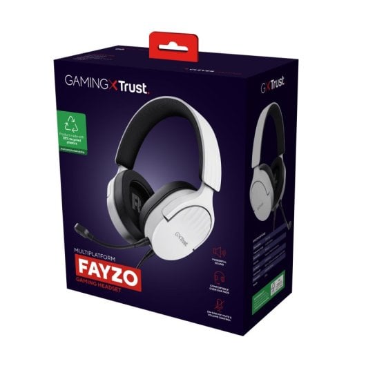 Trust GXT 489W FAYZO Casque Avec fil Arceau Jouer Noir, Blanc