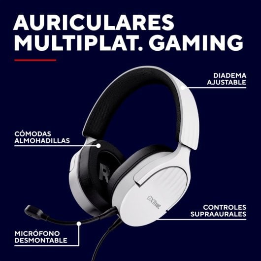 Trust GXT 489 FAYZO Auriculares Diadema Gaming USB Blancos
