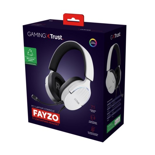 Trust GXT 490 FAYZO 7.1 USB-Gaming-Kopfhörer Weiß