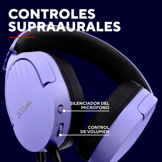 Trust GXT 489 FAYZO Headset Diadema Gaming USB Roxo