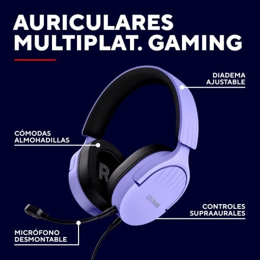 Trust GXT 489 FAYZO Headset Diadema Gaming USB Roxo