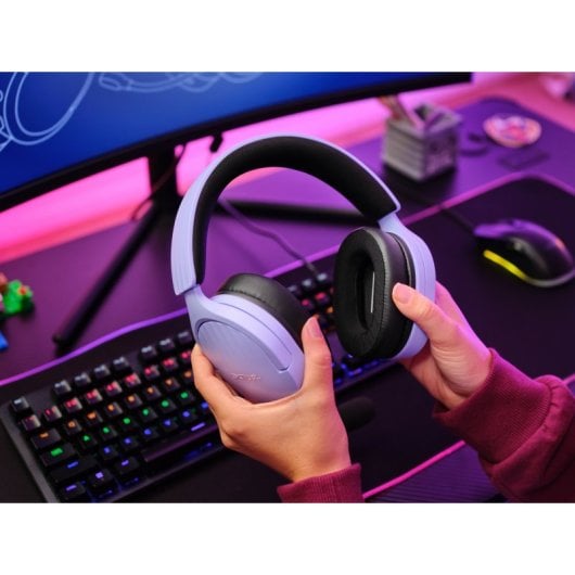 Trust GXT 489 FAYZO Headset Diadema Gaming USB Roxo