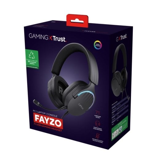 Trust GXT 490 FAYZO Auricolare Cablato A Padiglione Giocare USB tipo A Nero